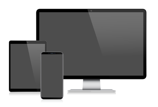 Multiple display screens of various sizes.