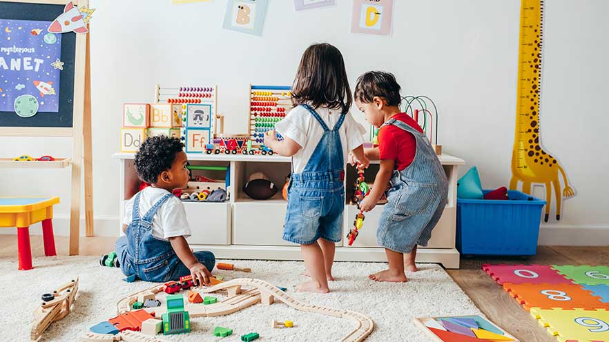 Children playing in a day care - Daycare Franchise Loans