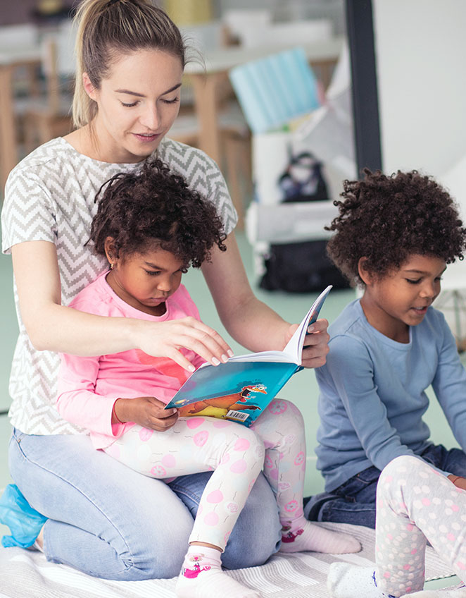 Childcare worker reading to children - Childcare Franchise Loans Childcare worker reading to children - Childcare Franchise Loans